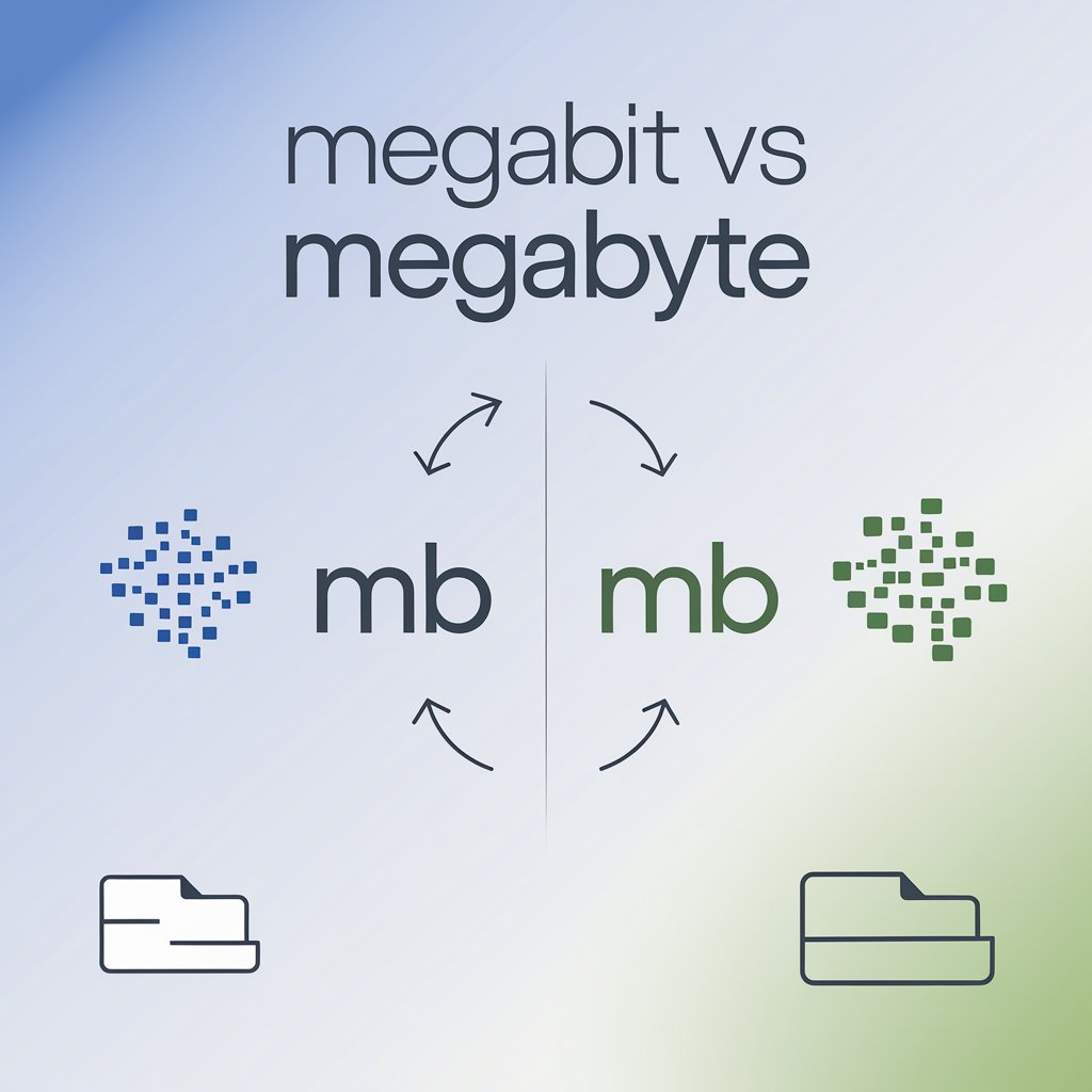 An image showing Megabit vs Megabyte